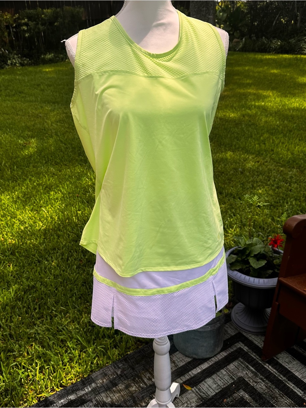 Neon Yellow Sleeveless Athletic Tank Top - Brand